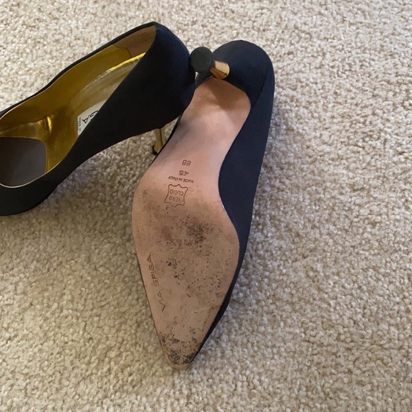 Via Spiga black satin pumps - Picture 3 of 6